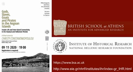 Gods, Slaves, Goats and Pirates in the Aegean Islands. Insular Life and Inter-island Connectivity in the Classical and Hellenistic Periods Gods, Slaves, Goats and Pirates in the Aegean Islands. Insular Life and Inter-island Connectivity in the Classical and Hellenistic Periods